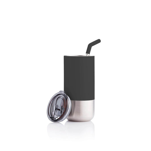 BUY STAINLESS-STEEL BLACK TUMBLER WITH REUSABLE STRAW IN QATAR | HOME DELIVERY ON ALL ORDERS ALL OVER QATARΒ FROMΒ BRANDSCAPE.SHOP