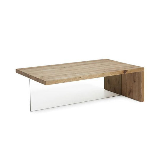 BUY LIGHT WOOD COLOR COFFEE TABLE WITH GLASS LEG IN QATAR | HOME DELIVERY ON ALL ORDERS ALL OVER QATAR FROM BRANDSCAPE.SHOP