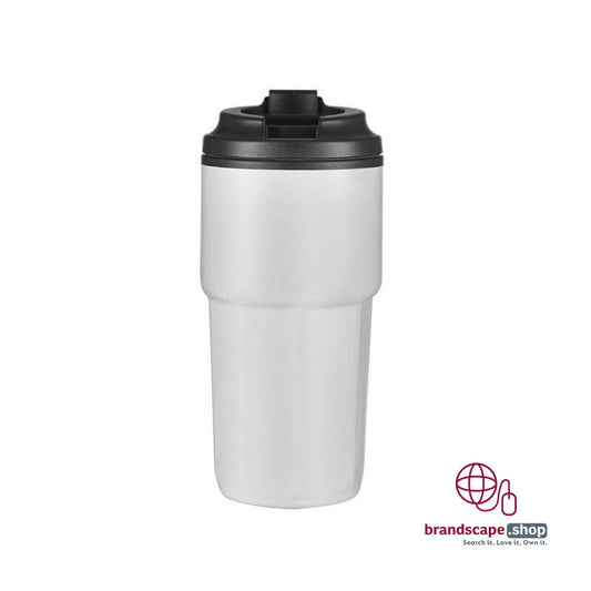 BUY KAVALA GIFTOLOGY STEEL PLASTIC DOUBLE WALL TRAVEL MUG 500ML WHITE IN QATAR | HOME DELIVERY ON ALL ORDERS ALL OVER QATAR FROM BRANDSCAPE.SHOP