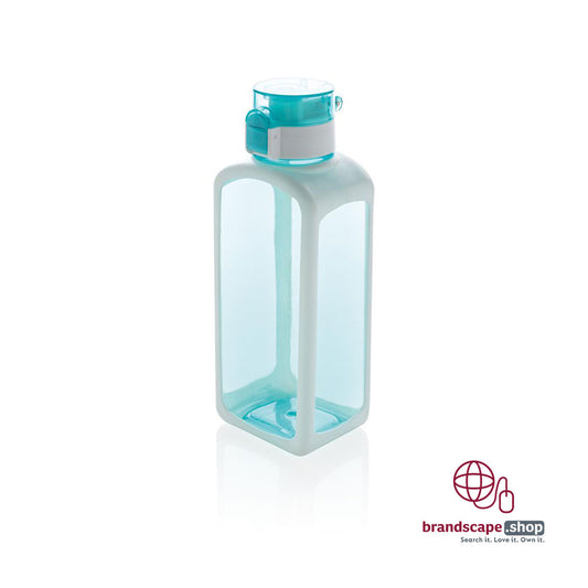 BUY SQUARED LOCKABLE LEAK PROOF TRITAN WATER BOTTLE 600ML BLUE IN QATAR | HOME DELIVERY ON ALL ORDERS ALL OVER QATAR FROM BRANDSCAPE.SHOP