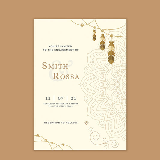 BUY CREME COLOR GOLD TEXTURE INVITATION CARD IN QATAR | HOME DELIVERY ON ALL ORDERS ALL OVER QATAR FROM BRANDSCAPE.SHOP