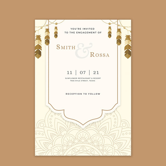 BUY BROWN SHADE MANDALA INVITATION CARDS IN QATAR | HOME DELIVERY ON ALL ORDERS ALL OVER QATAR FROM BRANDSCAPE.SHOP