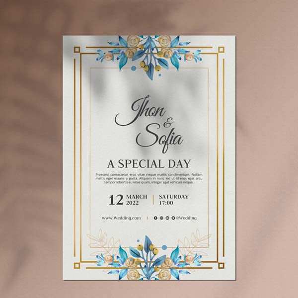 Buy BLUE & GOLD INVITATION CARD Doha Qatar