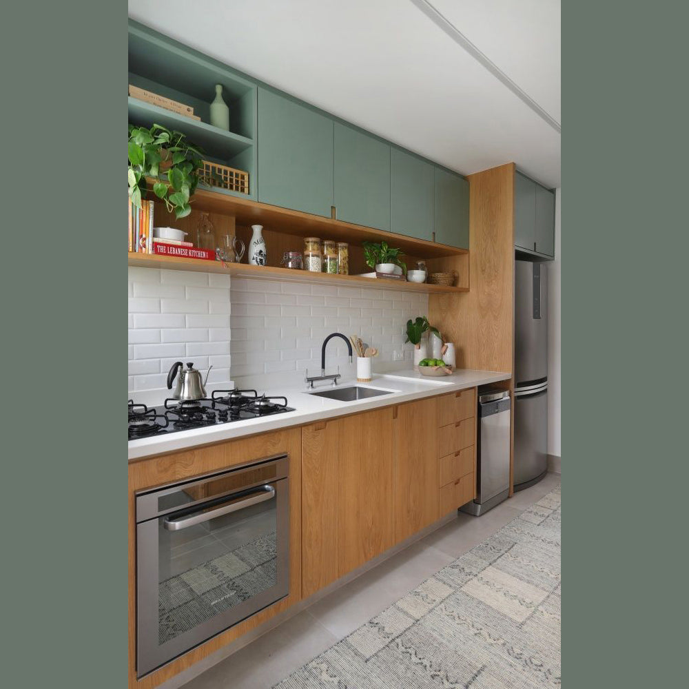 BUY TEAK WOOD AND GREEN PAINT FINISH KITCHEN CABINET IN QATAR | HOME DELIVERY ON ALL ORDERS ALL OVER QATAR FROM BRANDSCAPE.SHOP