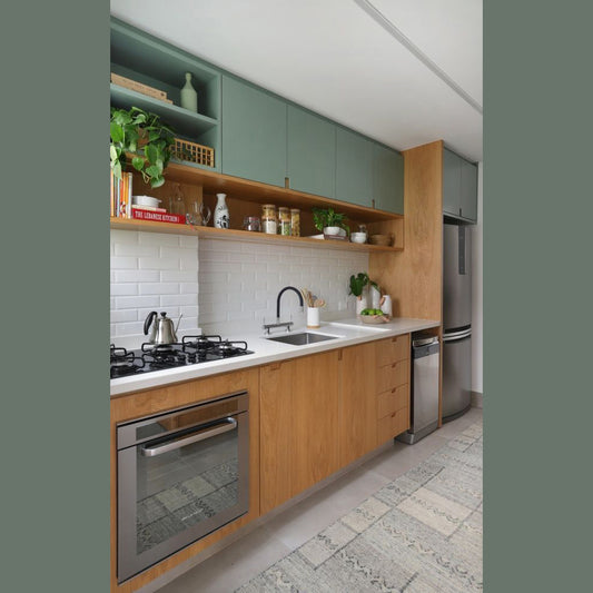 BUY TEAK WOOD AND GREEN PAINT FINISH KITCHEN CABINET IN QATAR | HOME DELIVERY ON ALL ORDERS ALL OVER QATAR FROM BRANDSCAPE.SHOP