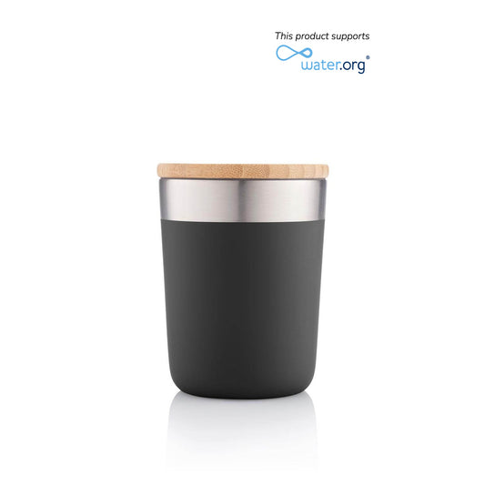 BUY BLACK MUG WITH BAMBOO LID IN QATAR | HOME DELIVERY ON ALL ORDERS ALL OVER QATAR FROM BRANDSCAPE.SHOP