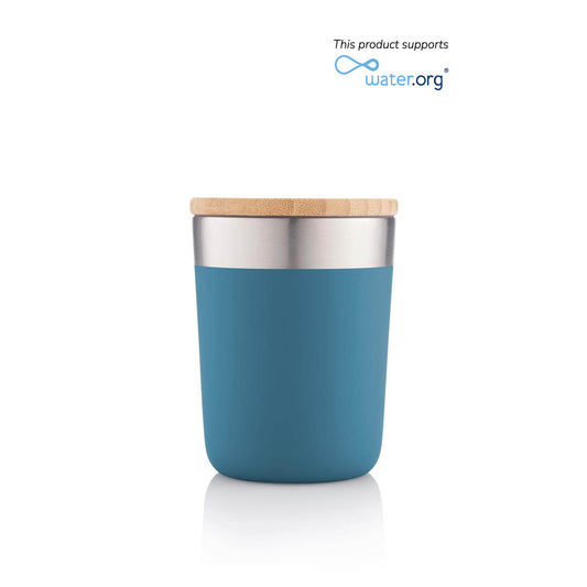 BUY BLUE MUG WITH BAMBOO LID IN QATAR | HOME DELIVERY ON ALL ORDERS ALL OVER QATAR FROM BRANDSCAPE.SHOP