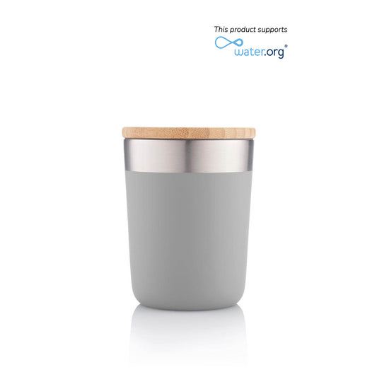 BUY GREY MUG WITH BAMBOO LID IN QATAR | HOME DELIVERY ON ALL ORDERS ALL OVER QATAR FROM BRANDSCAPE.SHOP