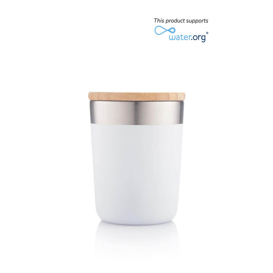 BUY WHITE MUG WITH BAMBOO LID IN QATAR | HOME DELIVERY ON ALL ORDERS ALL OVER QATAR FROM BRANDSCAPE.SHOP