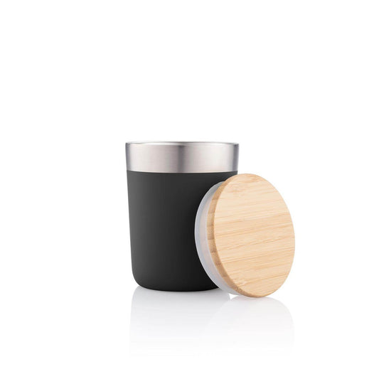 BUY BLACK MUG WITH BAMBOO LID IN QATAR | HOME DELIVERY ON ALL ORDERS ALL OVER QATARΒ FROMΒ BRANDSCAPE.SHOP