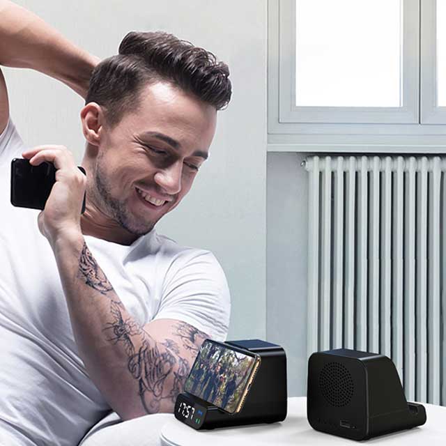 BUY WIRELESS SPEAKER WITH CHARGER AND ALARM CLOCK IN QATAR | HOME DELIVERY ON ALL ORDERS ALL OVER QATAR FROM BRANDSCAPE.SHOP