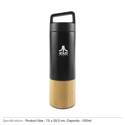 BUY BLACK TWIST OF TRAVEL BOTTLE WITH BAMBOO IN QATAR | HOME DELIVERY ON ALL ORDERS ALL OVER QATAR FROM BRANDSCAPE.SHOP