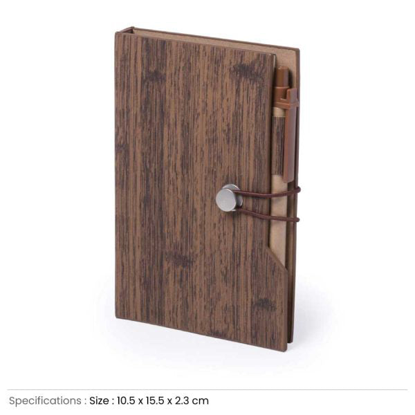 BUY WOODEN DESIGN NOTEBOOK WITH STICKY NOTE AND PEN IN QATAR | HOME DELIVERY ON ALL ORDERS ALL OVER QATAR FROM BRANDSCAPE.SHOP