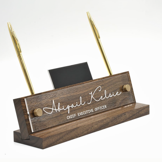 BUY WOOD WITH PEN HOLDER DESK NAME PLATES IN QATAR | HOME DELIVERY ON ALL ORDERS ALL OVER QATAR FROM BRANDSCAPE.SHOP