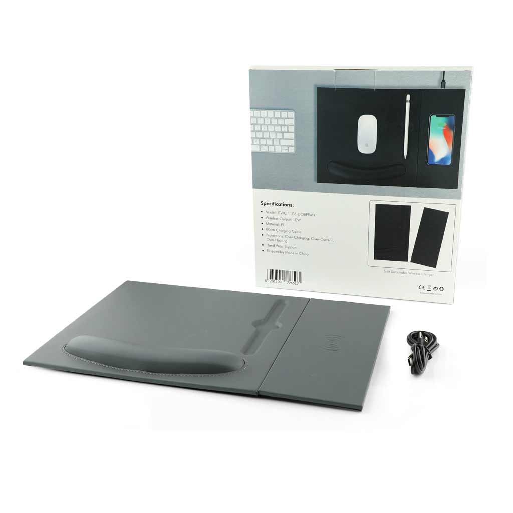 BUY WIRELESS CHARGER MOUSEPAD DARK GREY COLOR  IN QATAR | HOME DELIVERY ON ALL ORDERS ALL OVER QATAR FROM BRANDSCAPE.SHOP