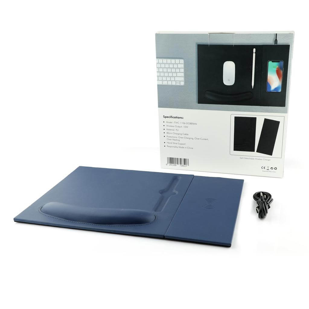 BUY WIRELESS CHARGER MOUSEPAD NAVY BLUE  IN QATAR | HOME DELIVERY ON ALL ORDERS ALL OVER QATAR FROM BRANDSCAPE.SHOP