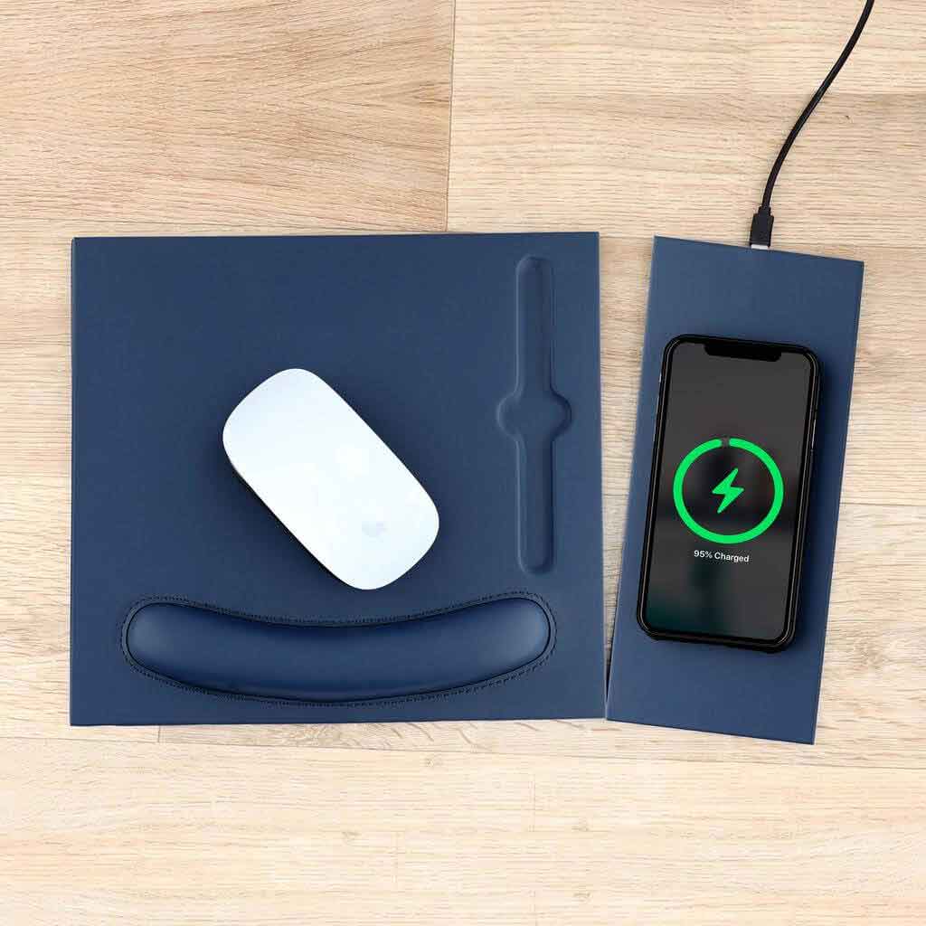 BUY WIRELESS CHARGER MOUSEPAD NAVY BLUE  IN QATAR | HOME DELIVERY ON ALL ORDERS ALL OVER QATAR FROM BRANDSCAPE.SHOP