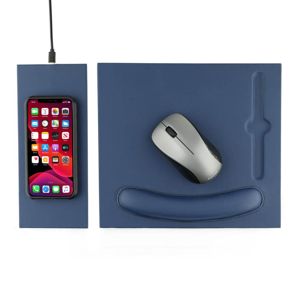 BUY WIRELESS CHARGER MOUSEPAD NAVY BLUE  IN QATAR | HOME DELIVERY ON ALL ORDERS ALL OVER QATAR FROM BRANDSCAPE.SHOP