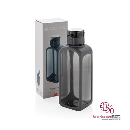 BUY SQUARED LOCKABLE  LEAK PROOF TRITAN WATER BOTTLE 600ML BLACK IN QATAR | HOME DELIVERY ON ALL ORDERS ALL OVER QATAR FROM BRANDSCAPE.SHOP