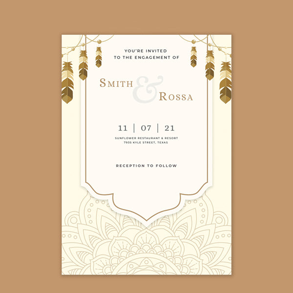 BUY BROWN SHADE MANDALA INVITATION CARDS IN QATAR | HOME DELIVERY ON ALL ORDERS ALL OVER QATAR FROM BRANDSCAPE.SHOP