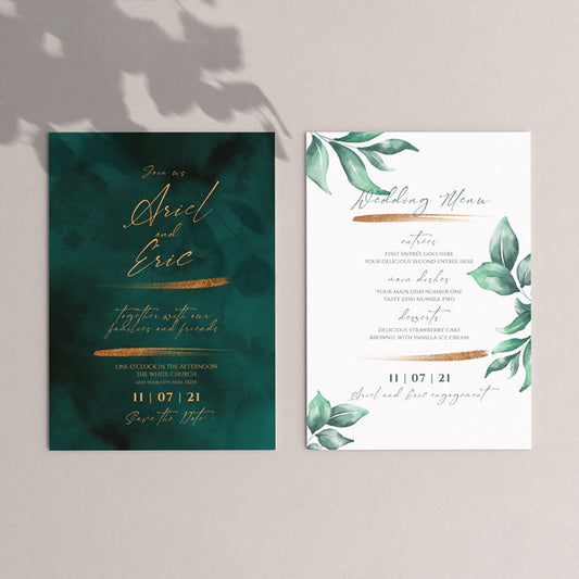 BUY DARK GREEN & COPPER INVITATION CARDS IN QATAR | HOME DELIVERY ON ALL ORDERS ALL OVER QATAR FROM BRANDSCAPE.SHOP