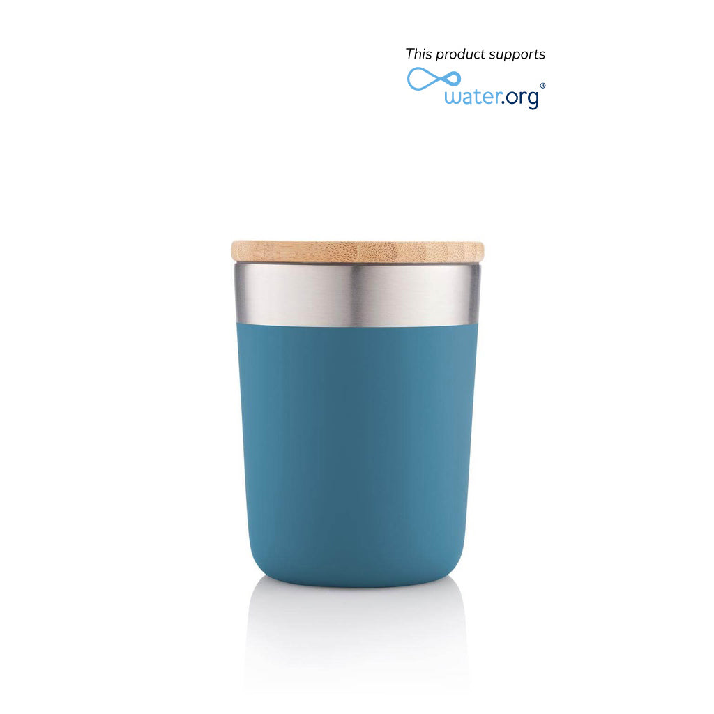 BUY BLUE MUG WITH BAMBOO LID IN QATAR | HOME DELIVERY ON ALL ORDERS ALL OVER QATAR FROM BRANDSCAPE.SHOP