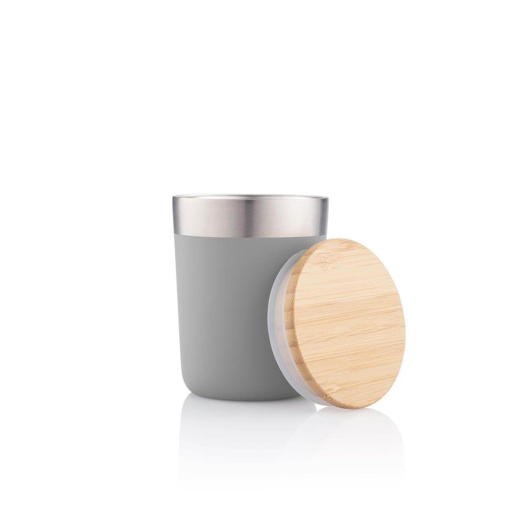 BUY GREY MUG WITH BAMBOO LID IN QATAR | HOME DELIVERY ON ALL ORDERS ALL OVER QATAR FROM BRANDSCAPE.SHOP