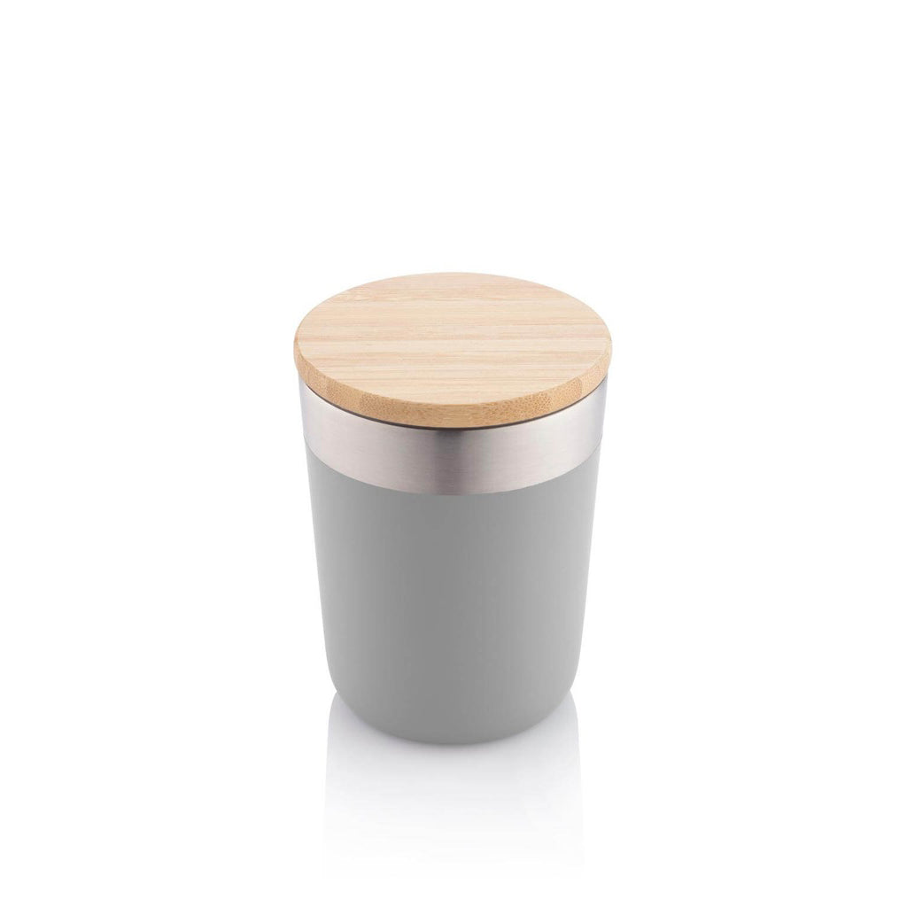 BUY GREY MUG WITH BAMBOO LID IN QATAR | HOME DELIVERY ON ALL ORDERS ALL OVER QATAR FROM BRANDSCAPE.SHOP