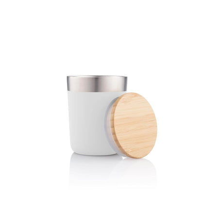 BUY WHITE MUG WITH BAMBOO LID IN QATAR | HOME DELIVERY ON ALL ORDERS ALL OVER QATAR FROM BRANDSCAPE.SHOP