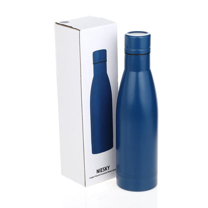 BUY COPPER VACUUM INSULATED WATER BOTTLE NAVY BLUE  IN QATAR | HOME DELIVERY ON ALL ORDERS ALL OVER QATAR FROM BRANDSCAPE.SHOP