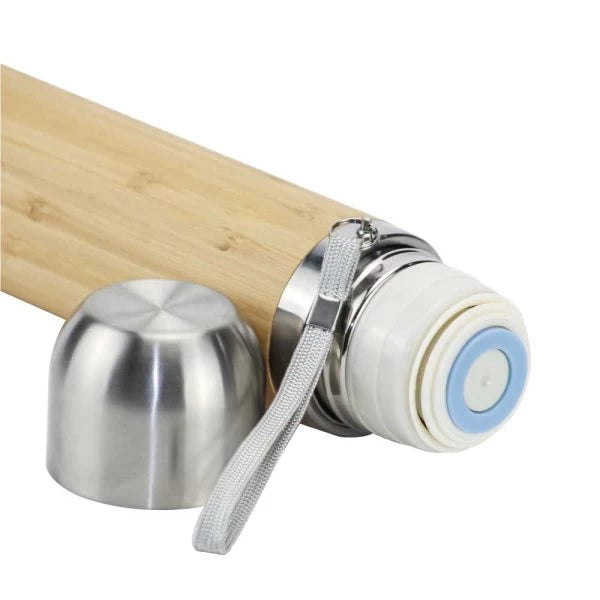 BUY BAMBOO FLASK WITH STAINLESS STEEL LID AND BOTTOM IN QATAR | HOME DELIVERY ON ALL ORDERS ALL OVER QATAR FROM BRANDSCAPE.SHOP