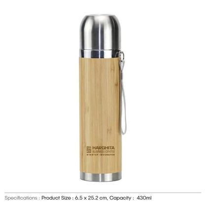 BUY BAMBOO FLASK WITH STAINLESS STEEL LID AND BOTTOM IN QATAR | HOME DELIVERY ON ALL ORDERS ALL OVER QATAR FROM BRANDSCAPE.SHOP