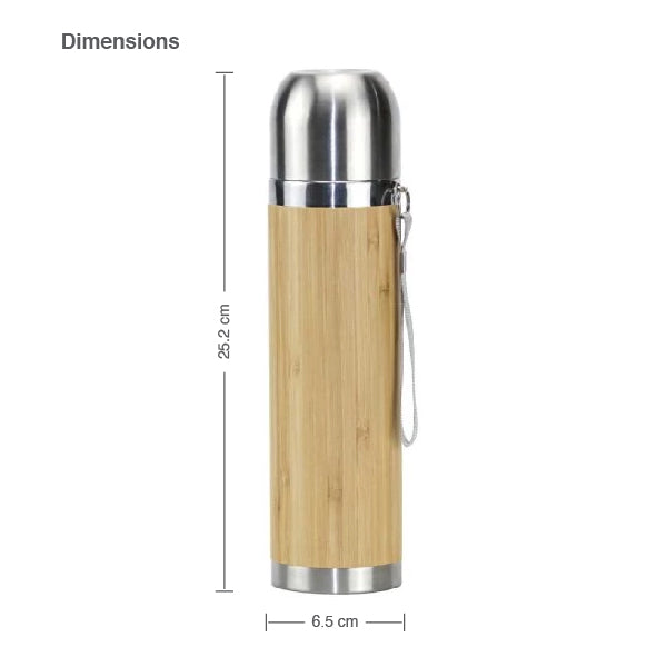 BUY BAMBOO FLASK WITH STAINLESS STEEL LID AND BOTTOM IN QATAR | HOME DELIVERY ON ALL ORDERS ALL OVER QATAR FROM BRANDSCAPE.SHOP