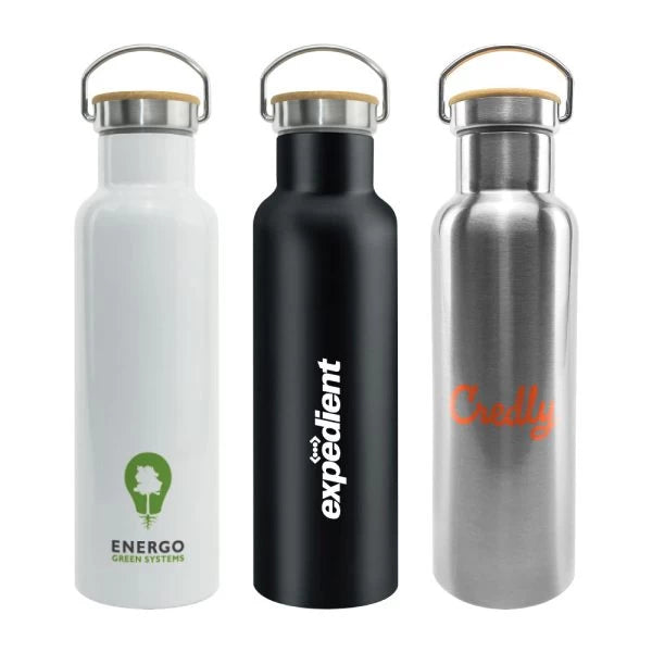 BUY STAINLESS STEEL FLASK WITH A BAMBOO TOP IN QATAR | HOME DELIVERY ON ALL ORDERS ALL OVER QATAR FROM BRANDSCAPE.SHOP